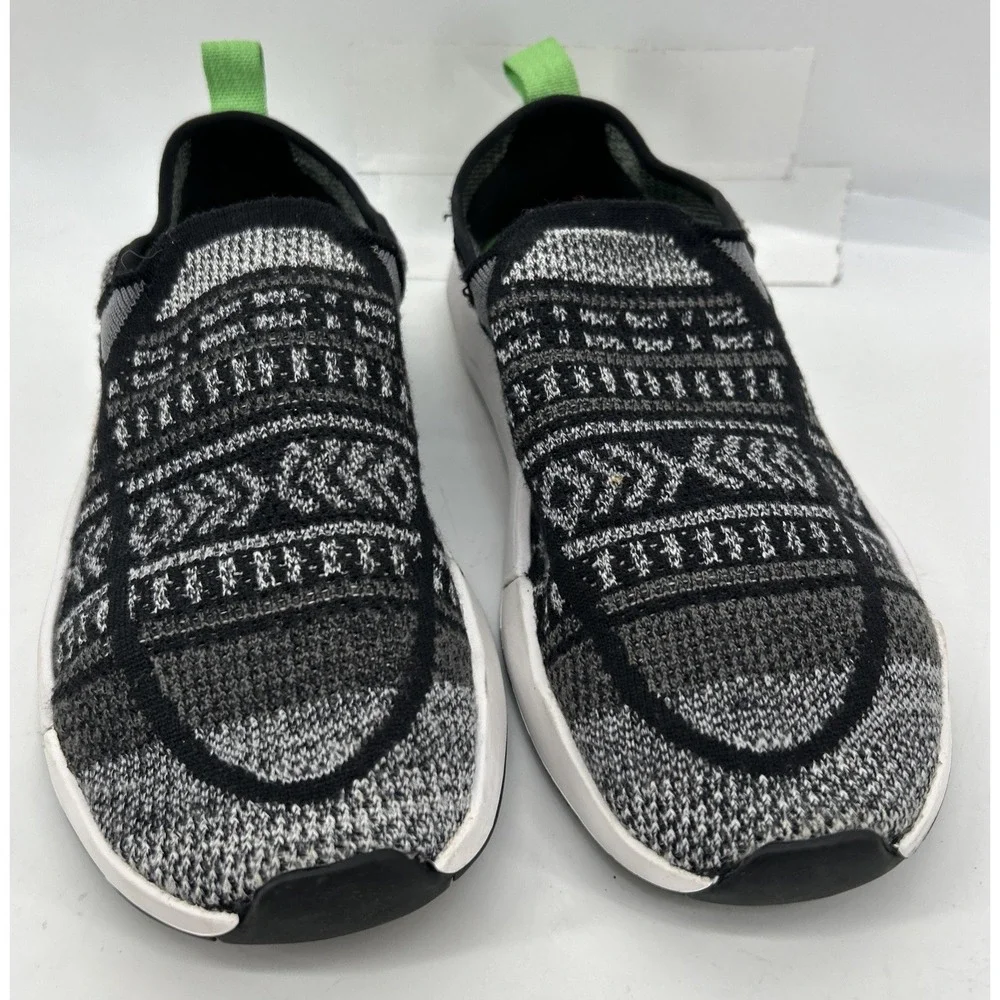 Sanuk China Quest Knit Slip‎ On Shoes Black And Grey Mens Size 8 Women's 9